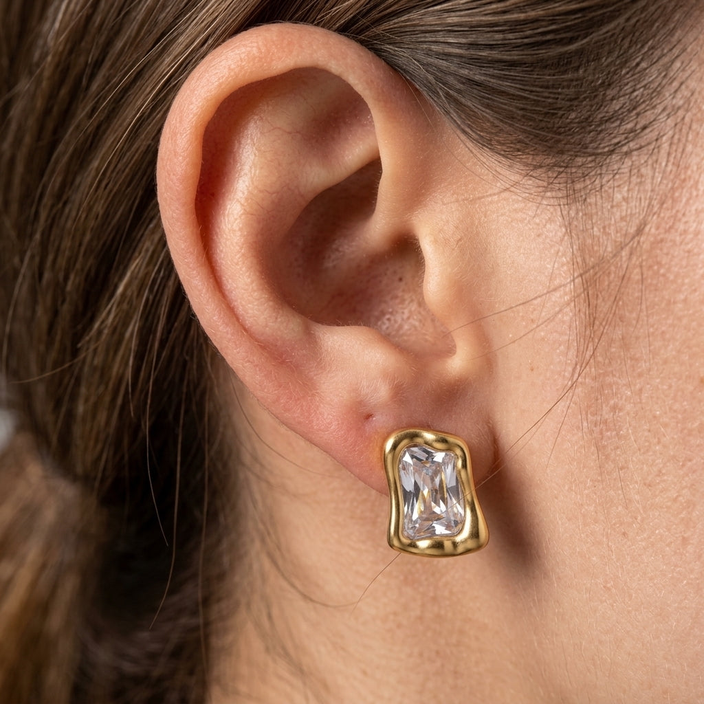 Square Cubic Zirconia Earrings