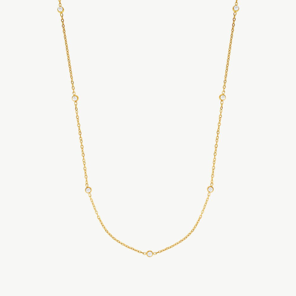 Cubic Zirconia Station Necklace