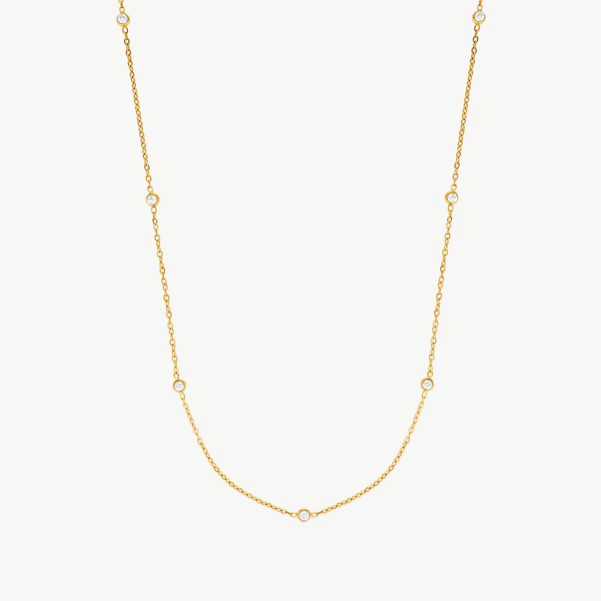 Cubic Zirconia Station Necklace