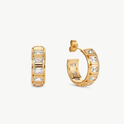 CZ Baguette Hoop Earrings