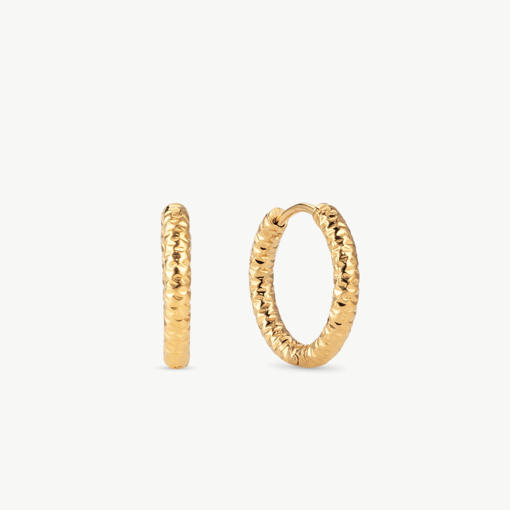 Diamond Cut Huggie Earrings