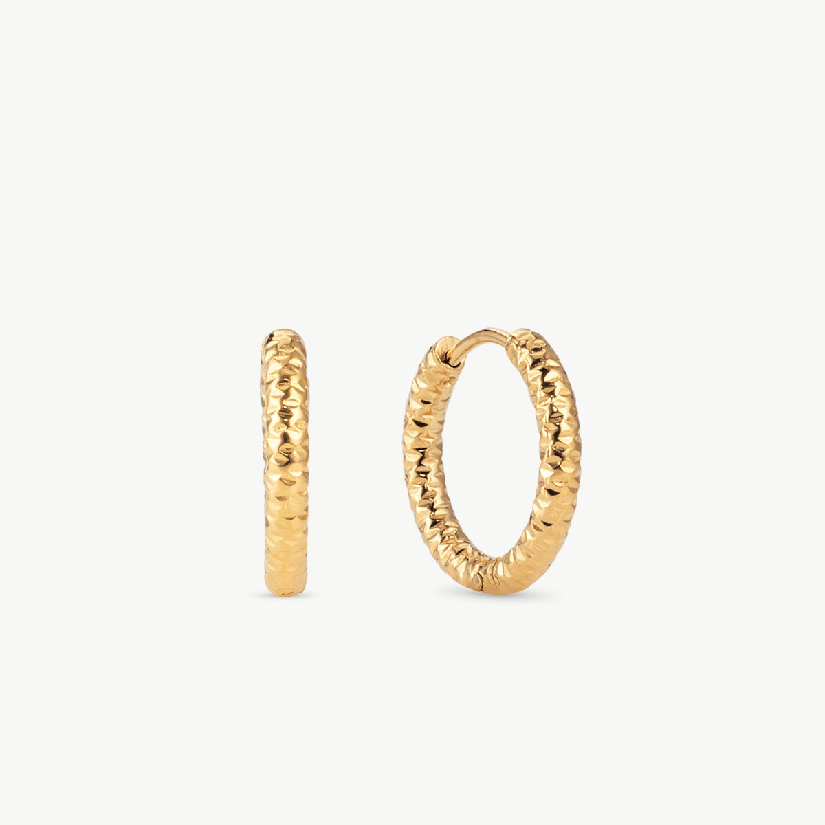 Diamond Cut Huggie Earrings