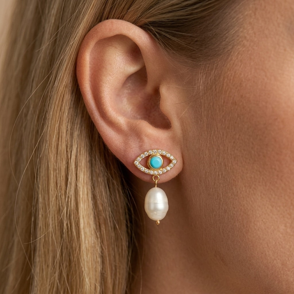 Evil Eye Dangle Earrings