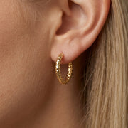 Diamond Cut Huggie Earrings