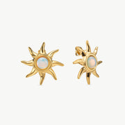 Gold Sun Stud Earrings