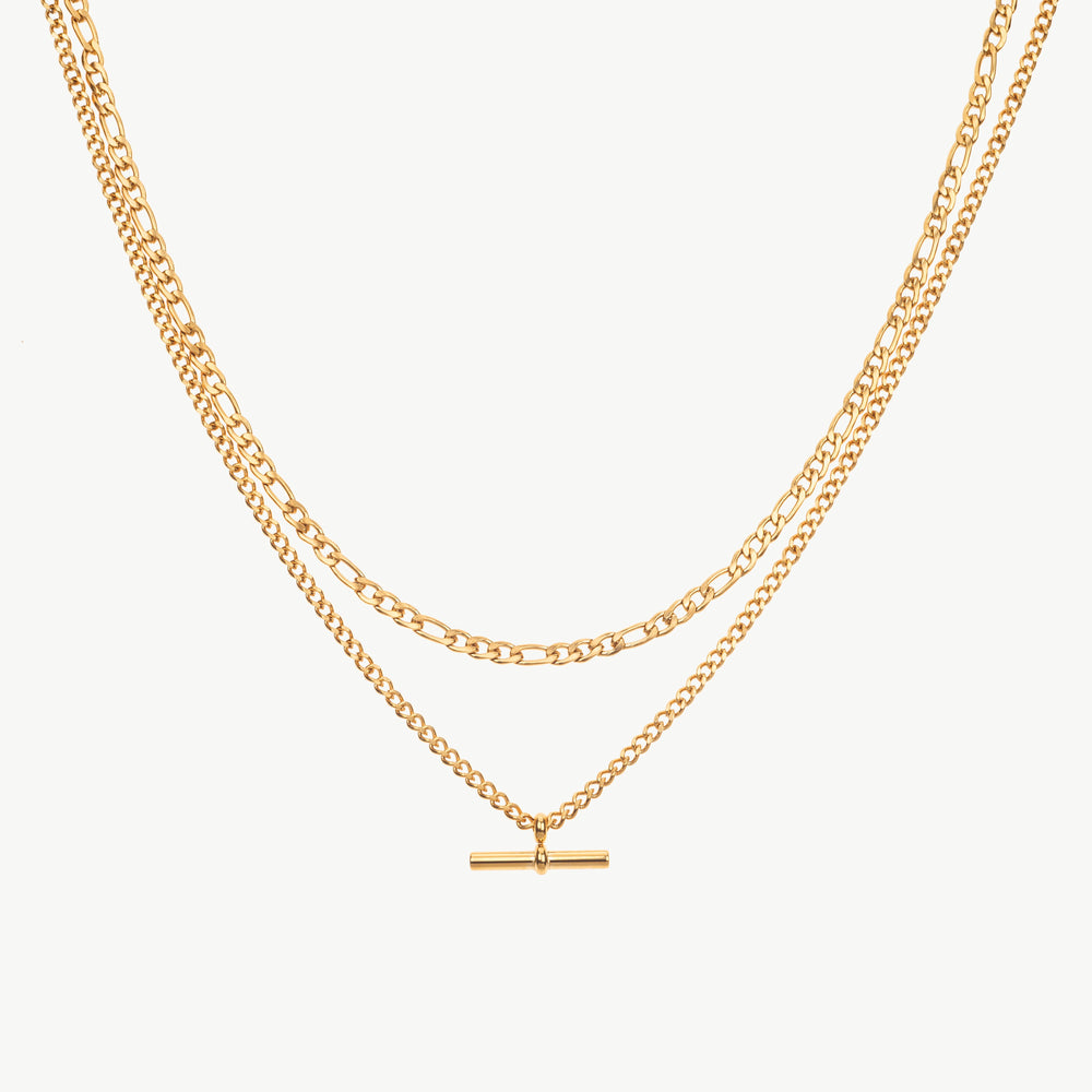 Gold T Bar Necklace