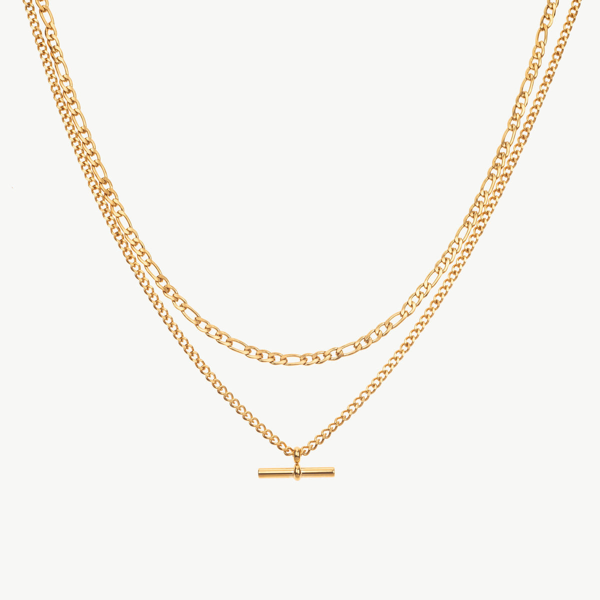 Gold T Bar Necklace
