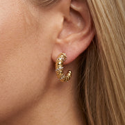 Gold Twisted Hoop Earrings