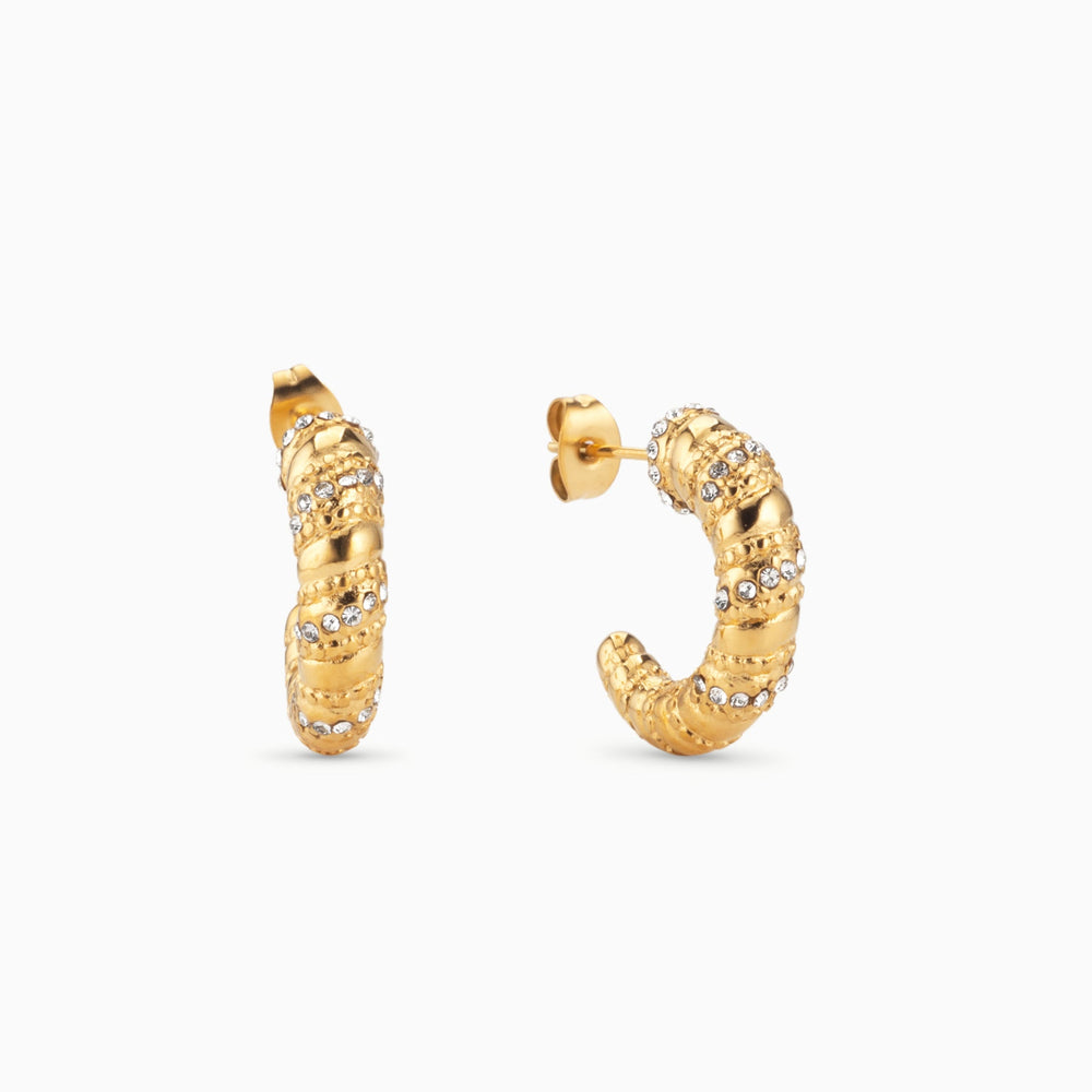 Gold Twisted Hoop Earrings