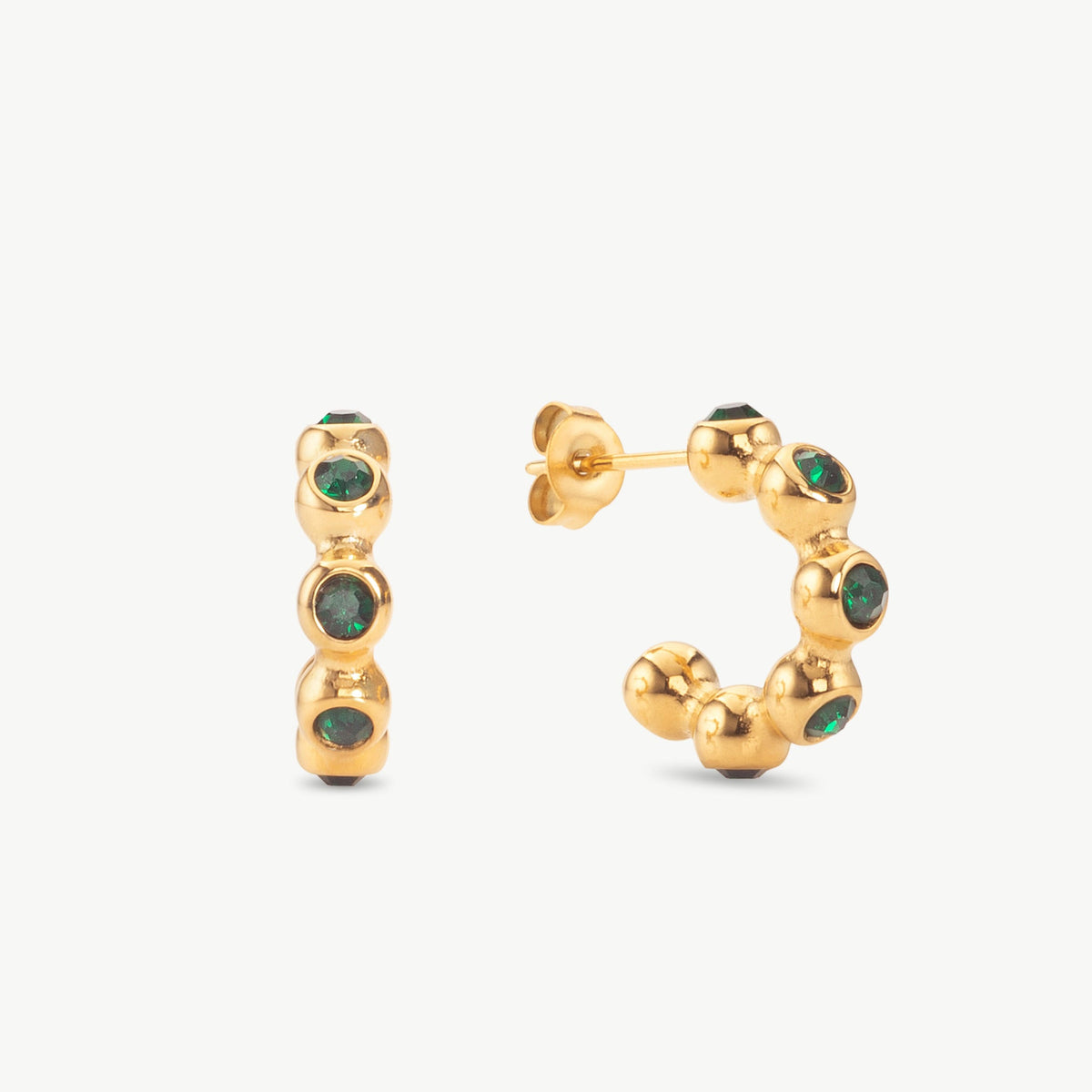 Green Hoop Earrings