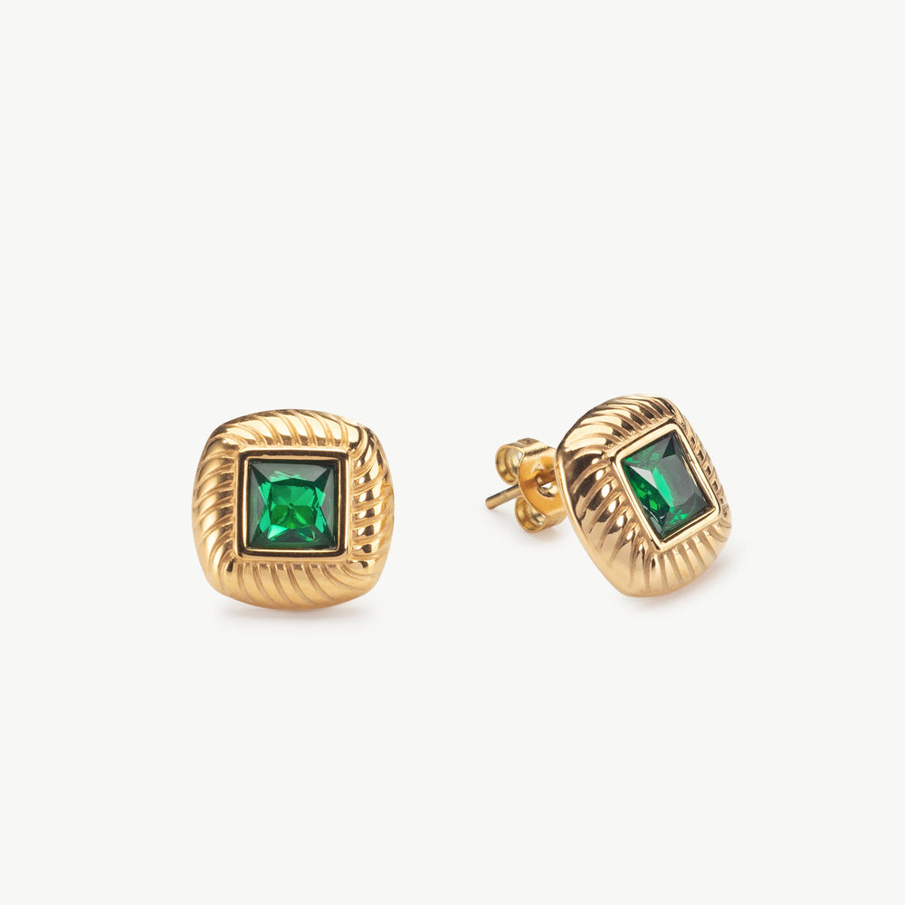 Green Stud Earrings