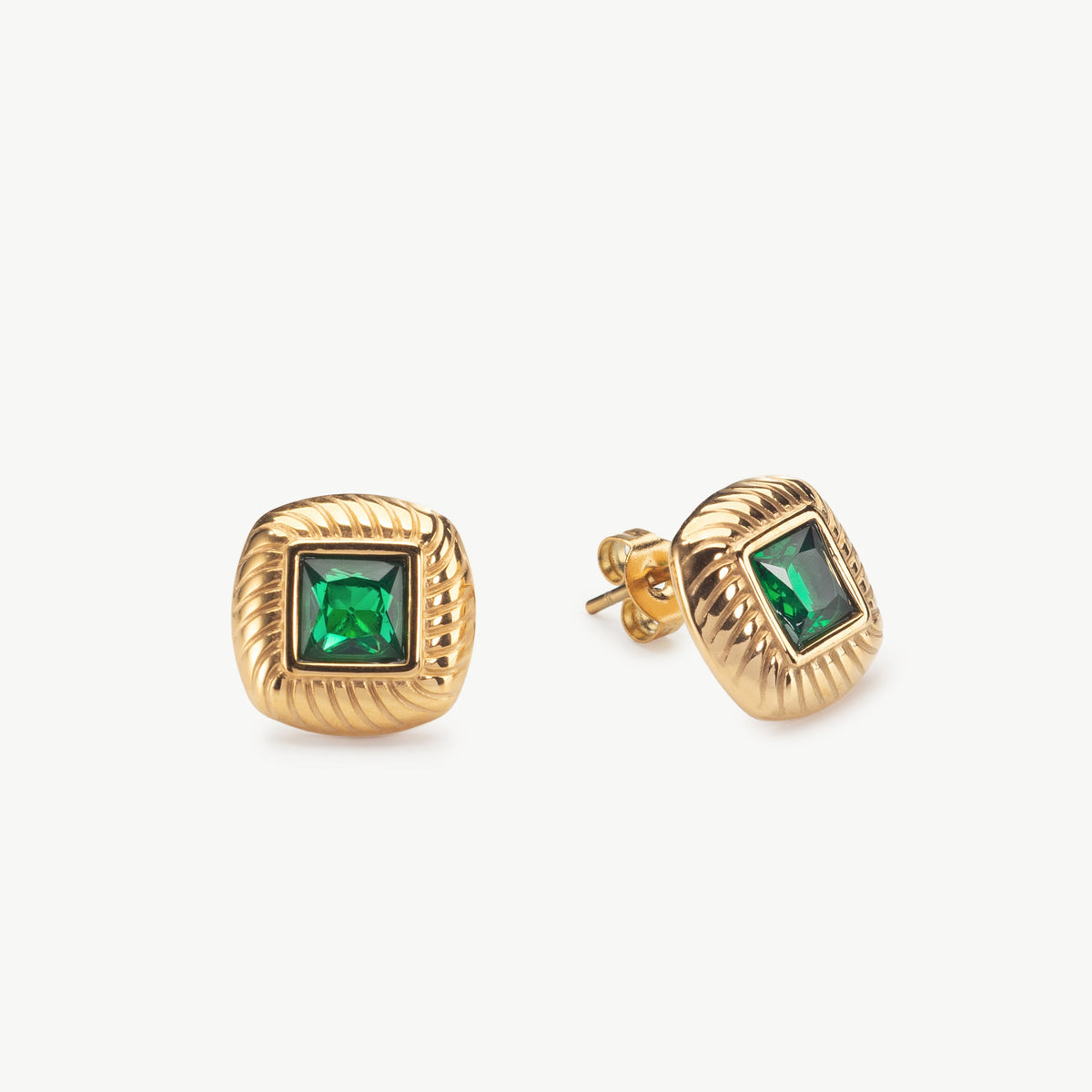 Green Stud Earrings