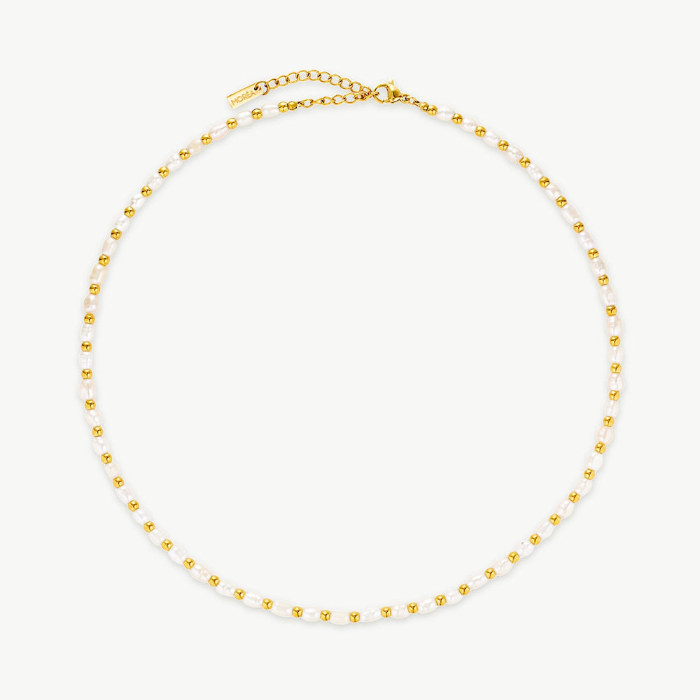 Pearl And Gold Bead Necklace