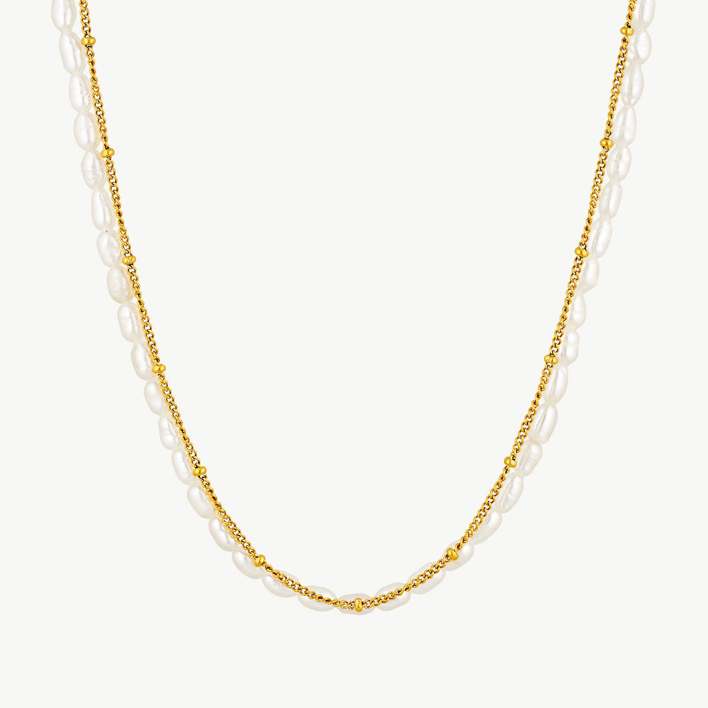 Pearl And Gold Chain Necklace