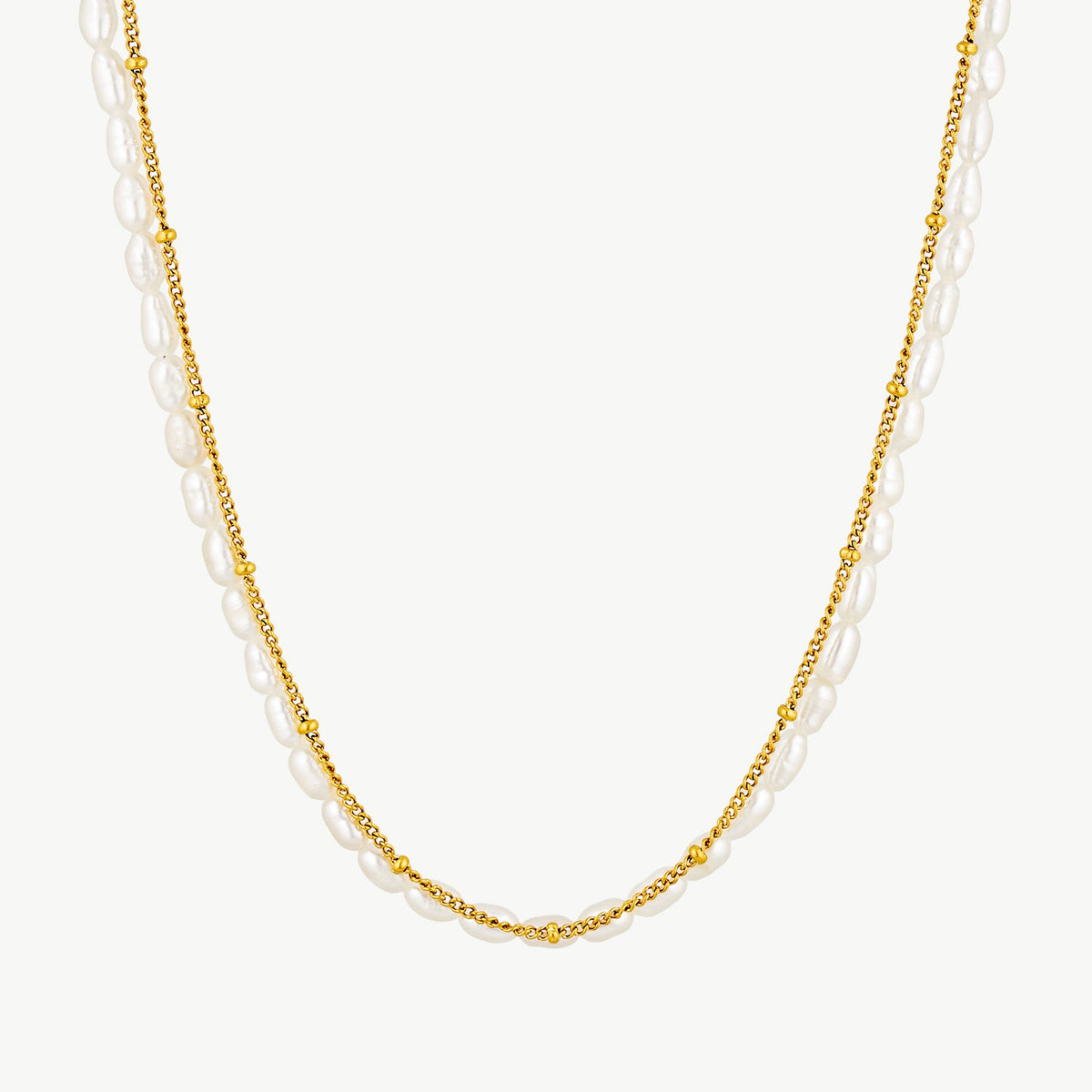 Pearl And Gold Chain Necklace