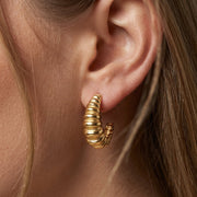 Ribbed Hoop Earrings