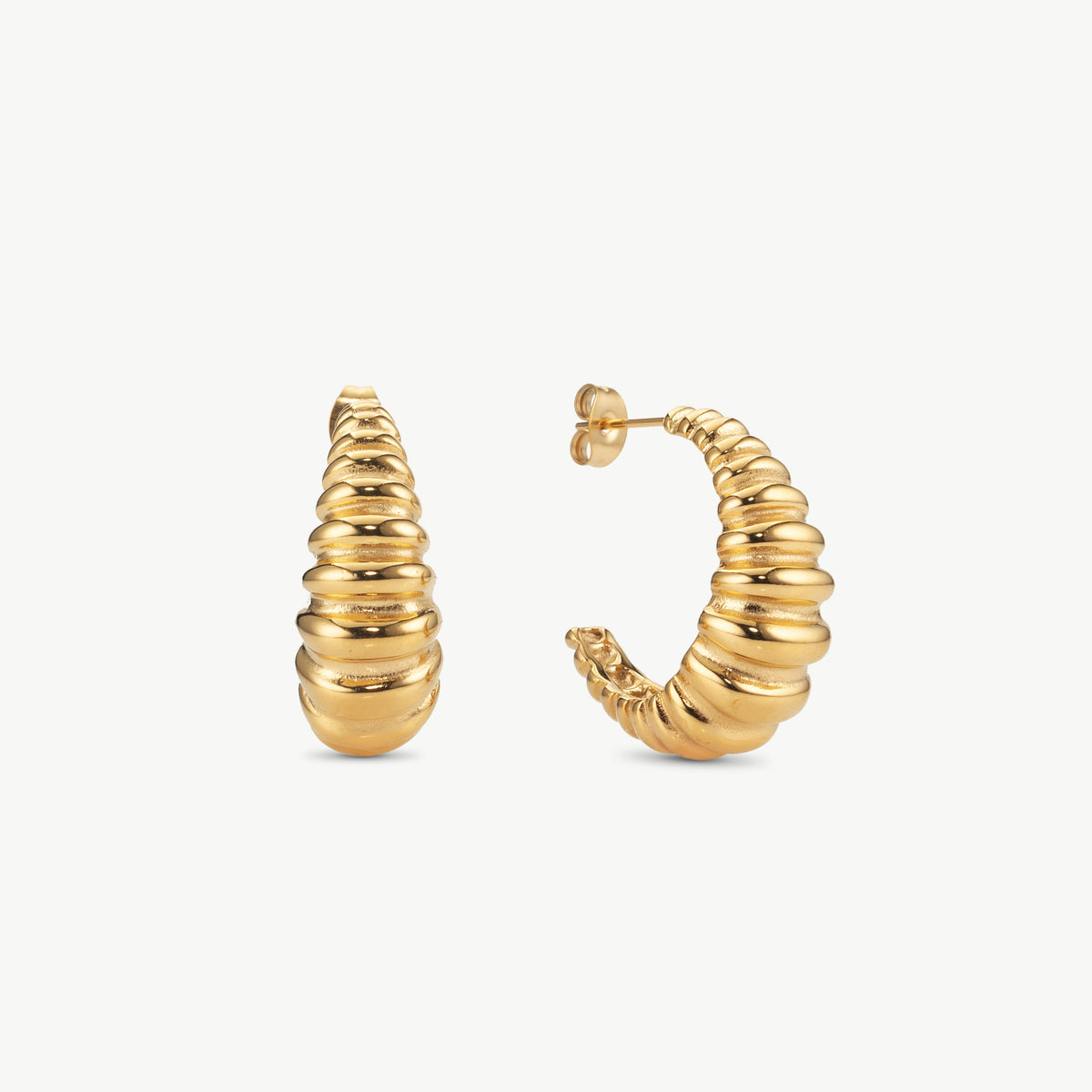 Ribbed Hoop Earrings