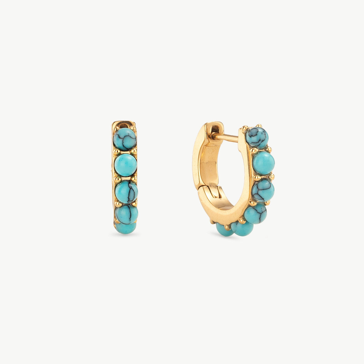Turquoise Huggie Earrings