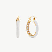 White Hoop Earrings