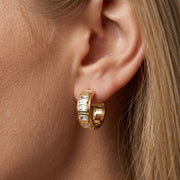 CZ Baguette Hoop Earrings